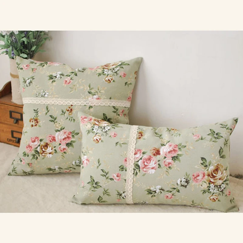 Pillow Cover Home Decorative Pillowcase Chic Cotton And Linen Lace Cushion Case Bed Decor | Дом и сад