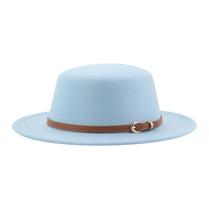 red bottom fedora hat Fedoras for Women Winter Hats Male Felt Accessories Woemn Fedora Flat Top Hat Solid Fashion Jazz Men Hat 2021 Sombreros De Mujer classic fedora Fedoras