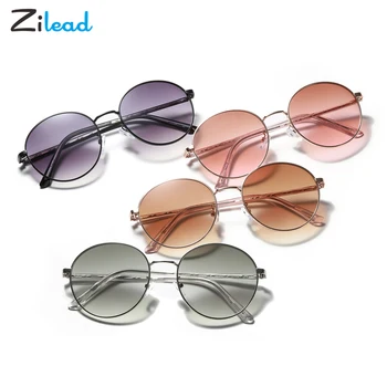 

Zilead Large Round Frame Colored Sunglasses Vintage Metal Frame Colorful Shades Fashion Eyeglasses Luxury Brand For Unisex