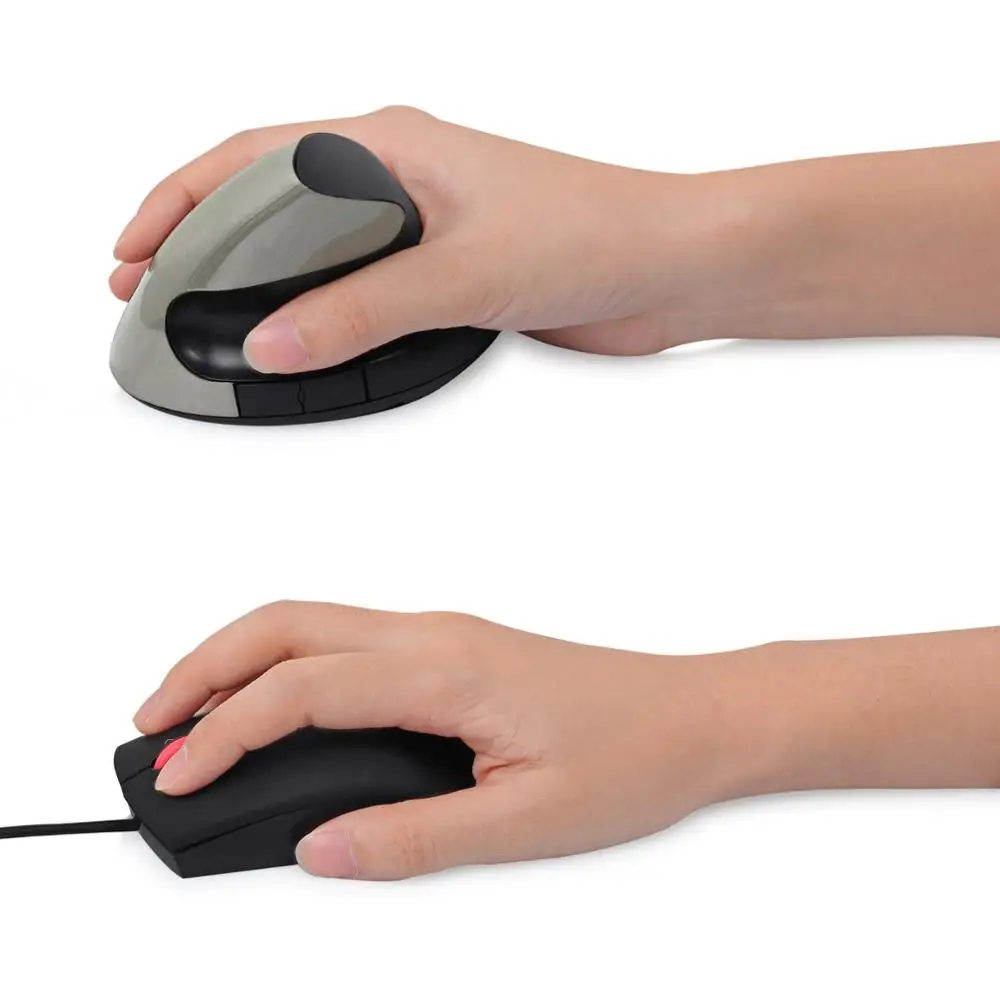 Proster для 2,4 ГГц Беспроводная вертикальная мышка 1200 dpi 4 кнопки серый USB Перезаряжаемый для ПК