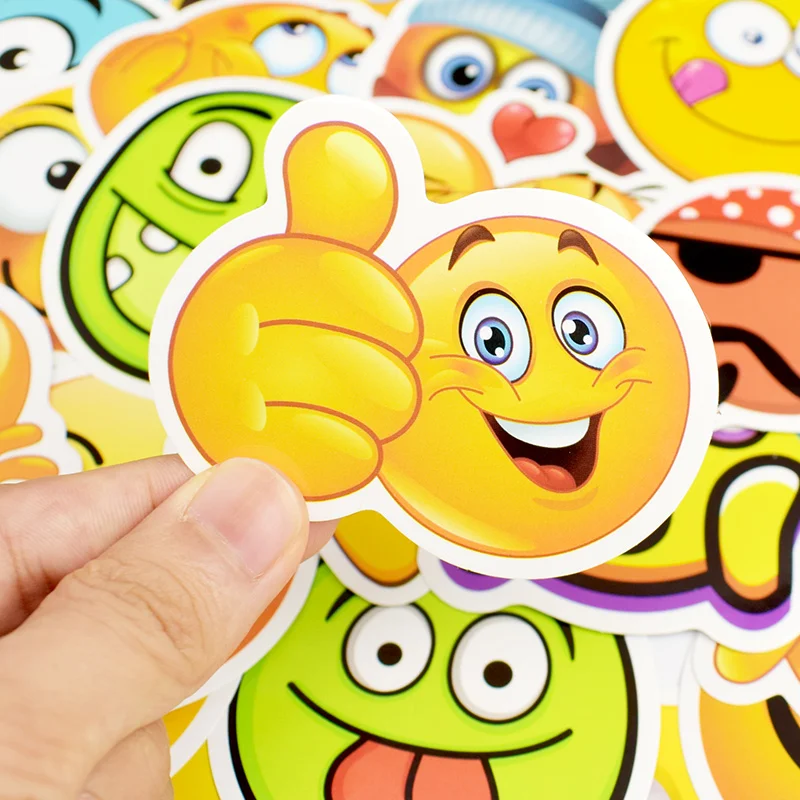 

25pcs Emoji Funny Expression Smile Cry Face Anime Stickers for Children Skateboard Book Laptop Suitcase Bike Decor Sticker