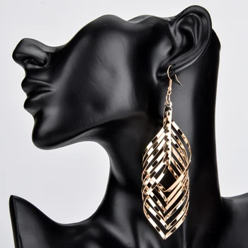 

Ethnic ZA Sprial Dangle Earrings For Women Gold Silver Color Brinco Statement Drop Earring Fashion Jewelry Gift
