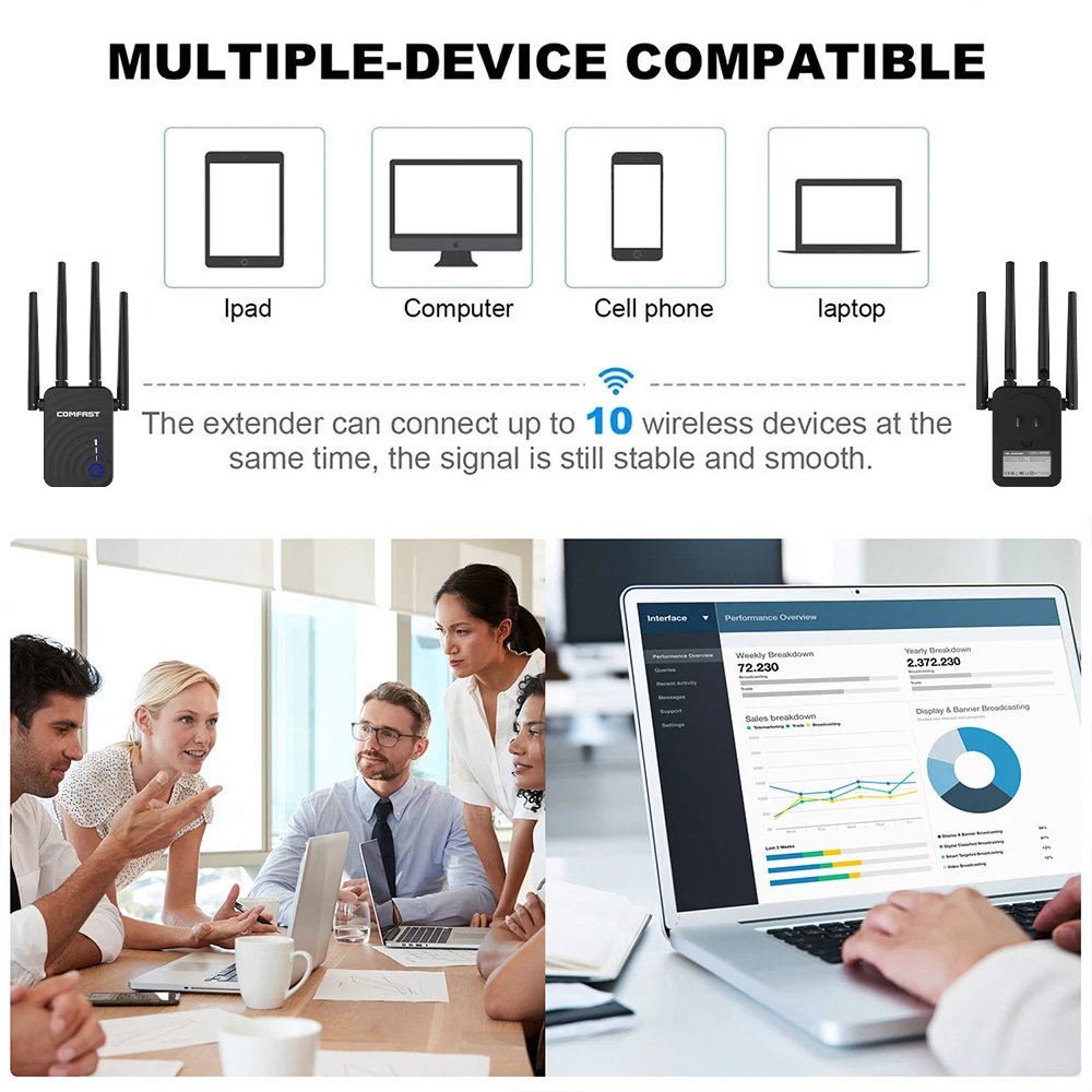 signal booster for spectrum wifi 2.4G 5Ghz WiFi Repeater Wi Fi Booster 300M 1200 Mbps Bộ Khuếch Đại 802.11AC 5G Wi-Fi tầm Xa Bộ Mở Rộng Điểm Truy Cập 5g wifi amplifier