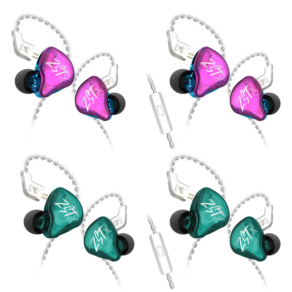AK Original KZ ZST ZSTX Colorful BA DD In Ear Earphone Hybrid Headset HIFI Bass Noise Cancelling Earbud With Mic Replaced Cable