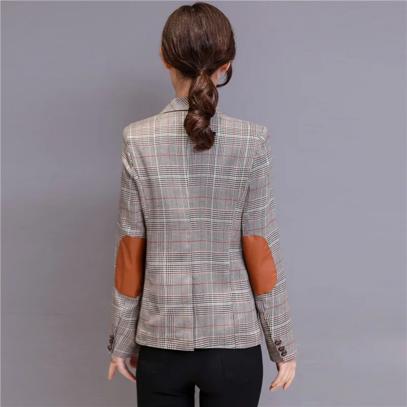 Mode kleine pak vrouwelijke lente nieuwe korte paragraaf lange mouw dames wilde plaid grote pak jasje trend tx
