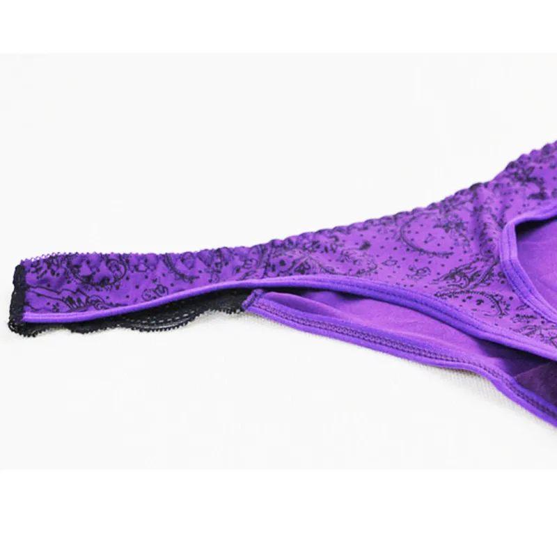 Women Lingerie Floral Print Lace Padded Push Up Bra Thong Briefs Sets 34363840 DE