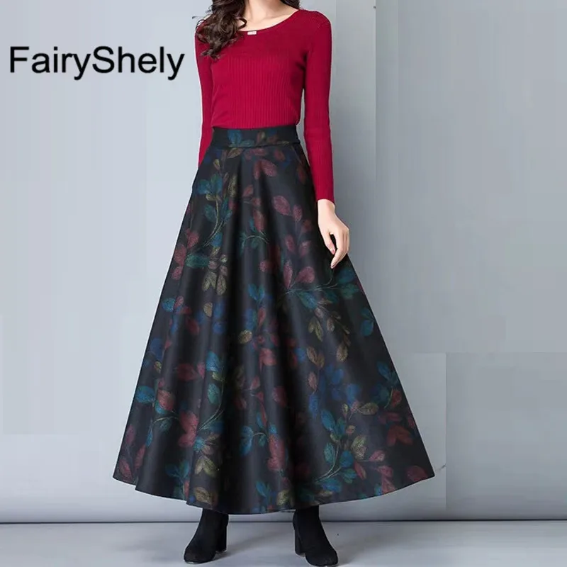 FairyShely 2020 зимняя плиссированная юбка с высокой талией для женщин шерстяные