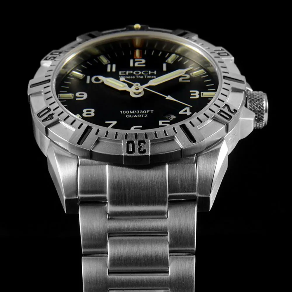 Мужские военные наручные часы, мужские часы с Тритием, EPOCH sport T25, светящиеся водонепроницаемые наручные часы, мужские кварцевые часы 6020 г