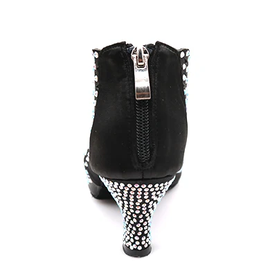 Black heel 6cm SamisoleJazz кроссовки обувь для танцев танцевальная обувь алмазные высокие танцевальные туфли со стразами латино танцевальная обувь - Цвет: Black heel 6cm