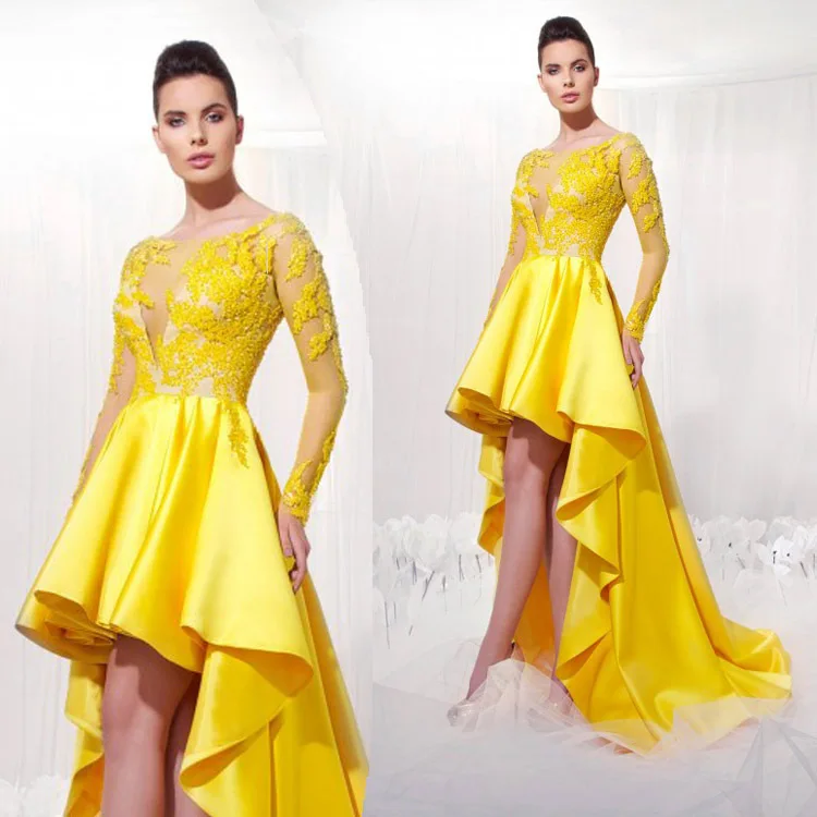 Кружевное Прозрачное платье с длинным рукавом и высоким низом vestido de noiva вечерние платья для выпускного вечера robe de soiree платья для матери невесты