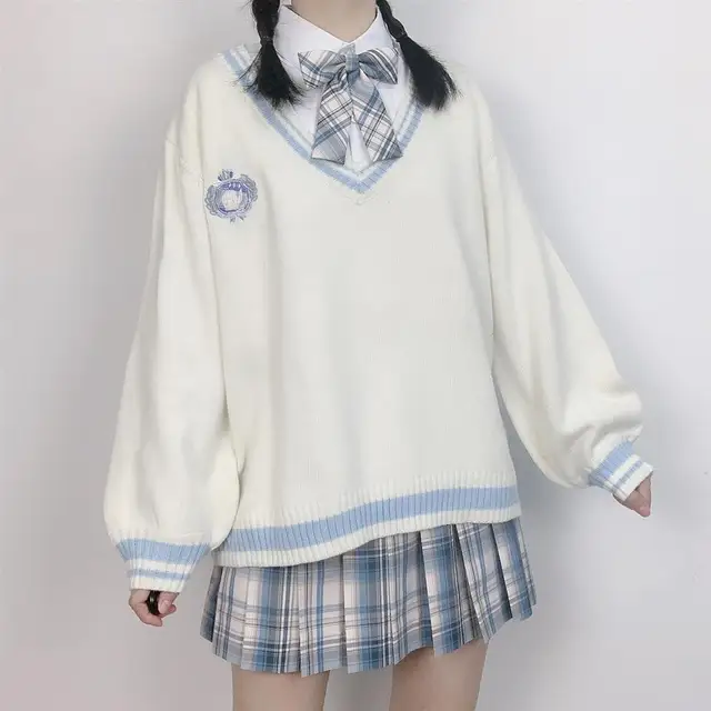 JK Uniform Pullover Sweater: College Style meets Japanese School Uniform