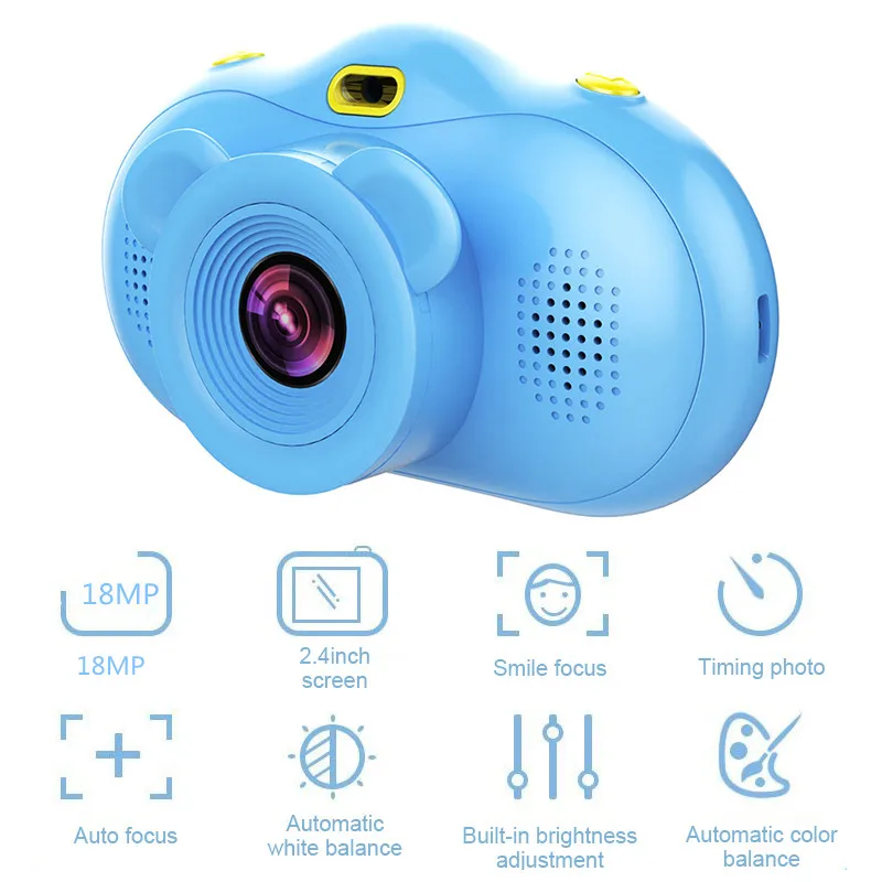 

Children Mini Camera 18MP 1080P Digital Video Recording Photo Camera 2.4'' IPS Dual Lens Kids Camera For Children Kids Best Gift