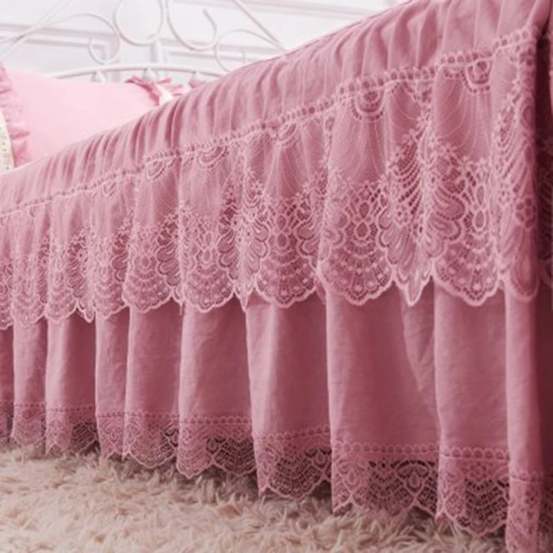 Bedding 1 piece set new lace bed cover fashion bed skirt thick sheets 2 pillowcase / double bed single bed dust ruffle 5 colors