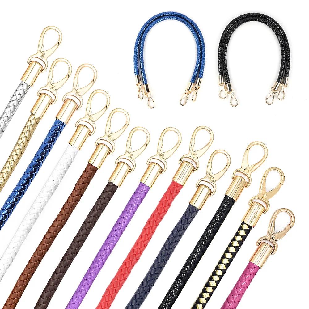 Bag Handles Handmade Round Braided Rope Detachable Shoulder Strap Replacement Handbag for Women DIY Bag Accessories Part