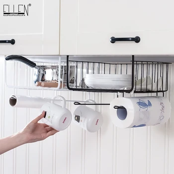 

Kitchen Storage Drawer Hanging Rack Under Cabinet Partition Kitchen Paper Holder Wardrobe Storage EL5016