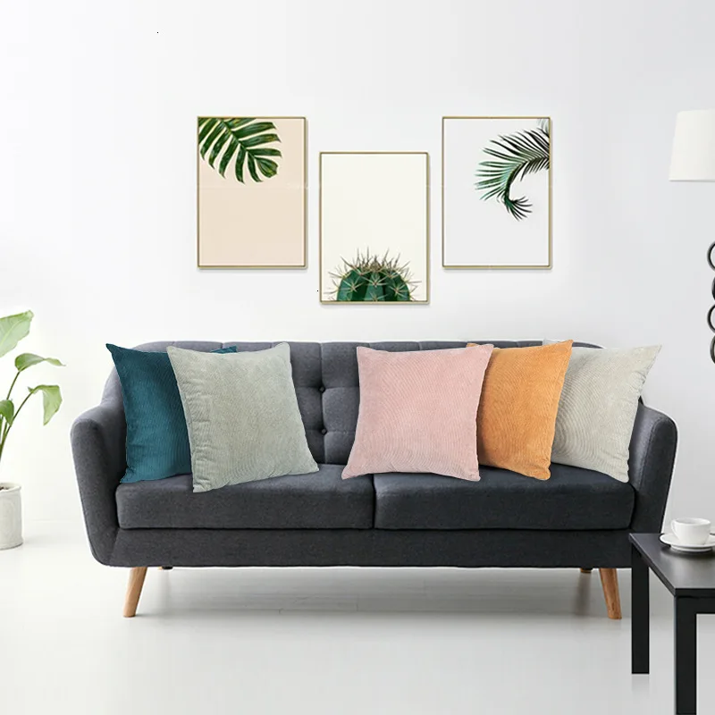 

Stripe Embrace Pillow Case Embrace Pillow Case Sofa Cushion Set Concise Corduroy Wind Solid Color Pillow nordic funda cojin