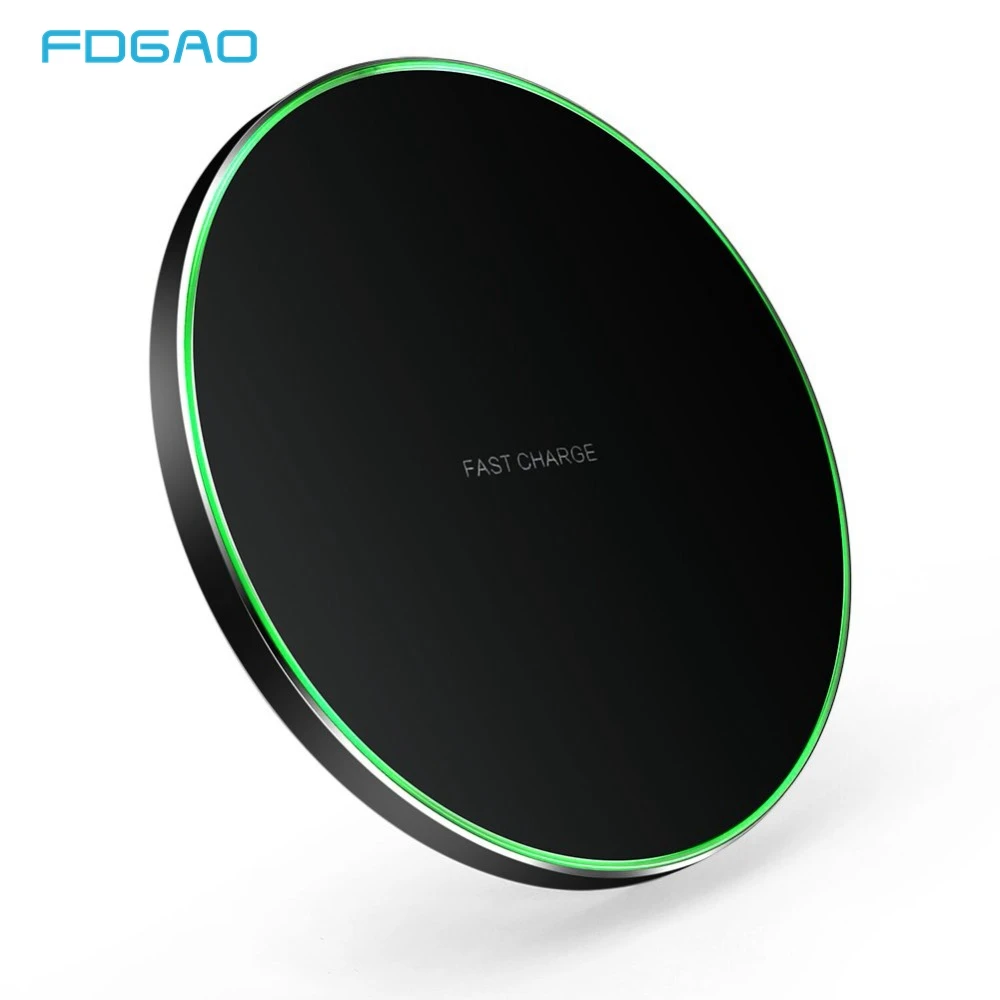 

FDGAO Wireless Charger 10W Quick Qi for Samsung S9 S10 Note 10 9 Fast Wireless Charging Pad 7.5W For iPhone X XS Max XR 8 11 Pro