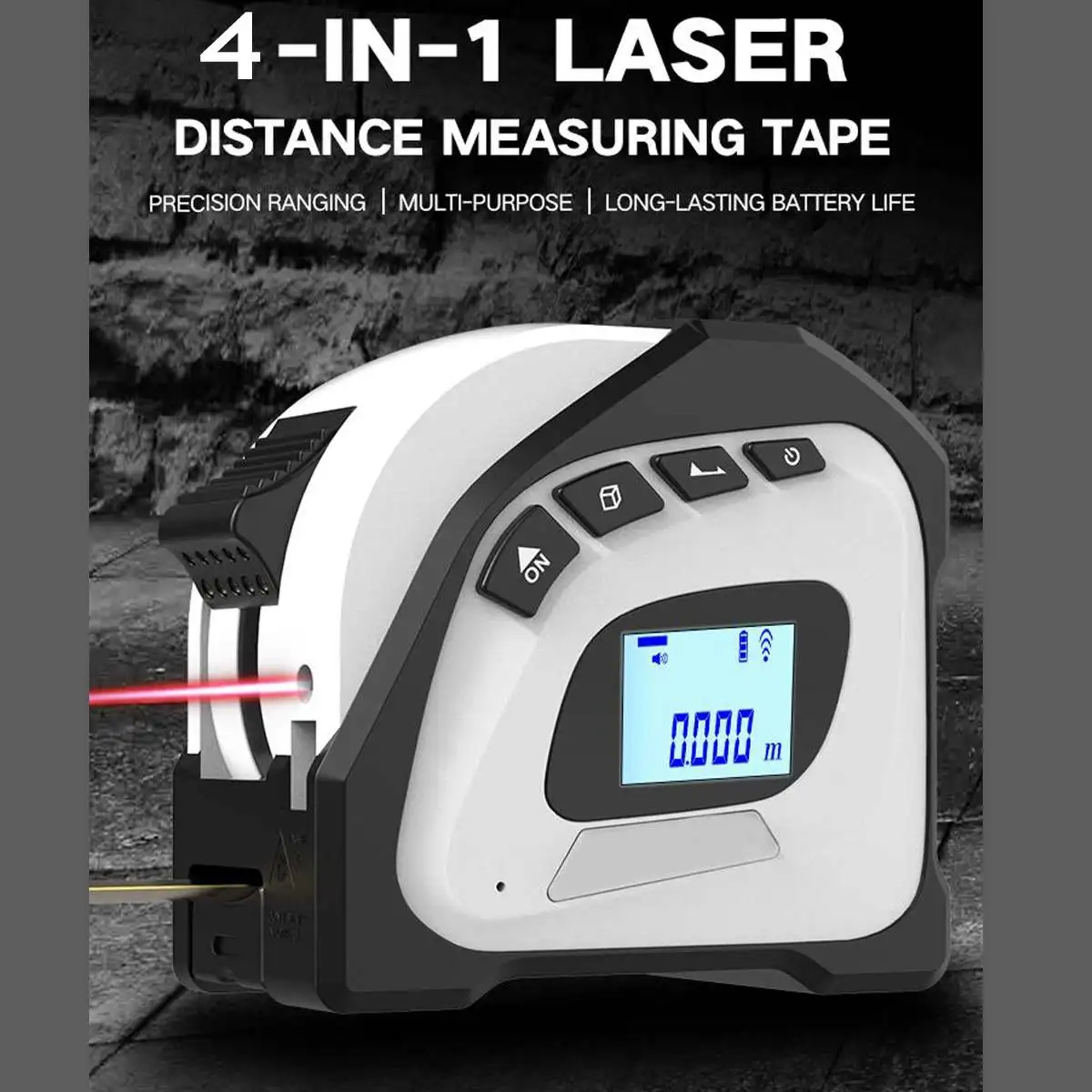 4 in 1 40M Laser Rangefinder Digital 5M Tape Measure Distance Meter Portable Range Finder Infrared Construction Gauging Tool 4 in 1 40M Laser Rangefinder Digital 5M Tape Measure Distance Meter Portable Range Finder Infrared Construction Gauging Tool
