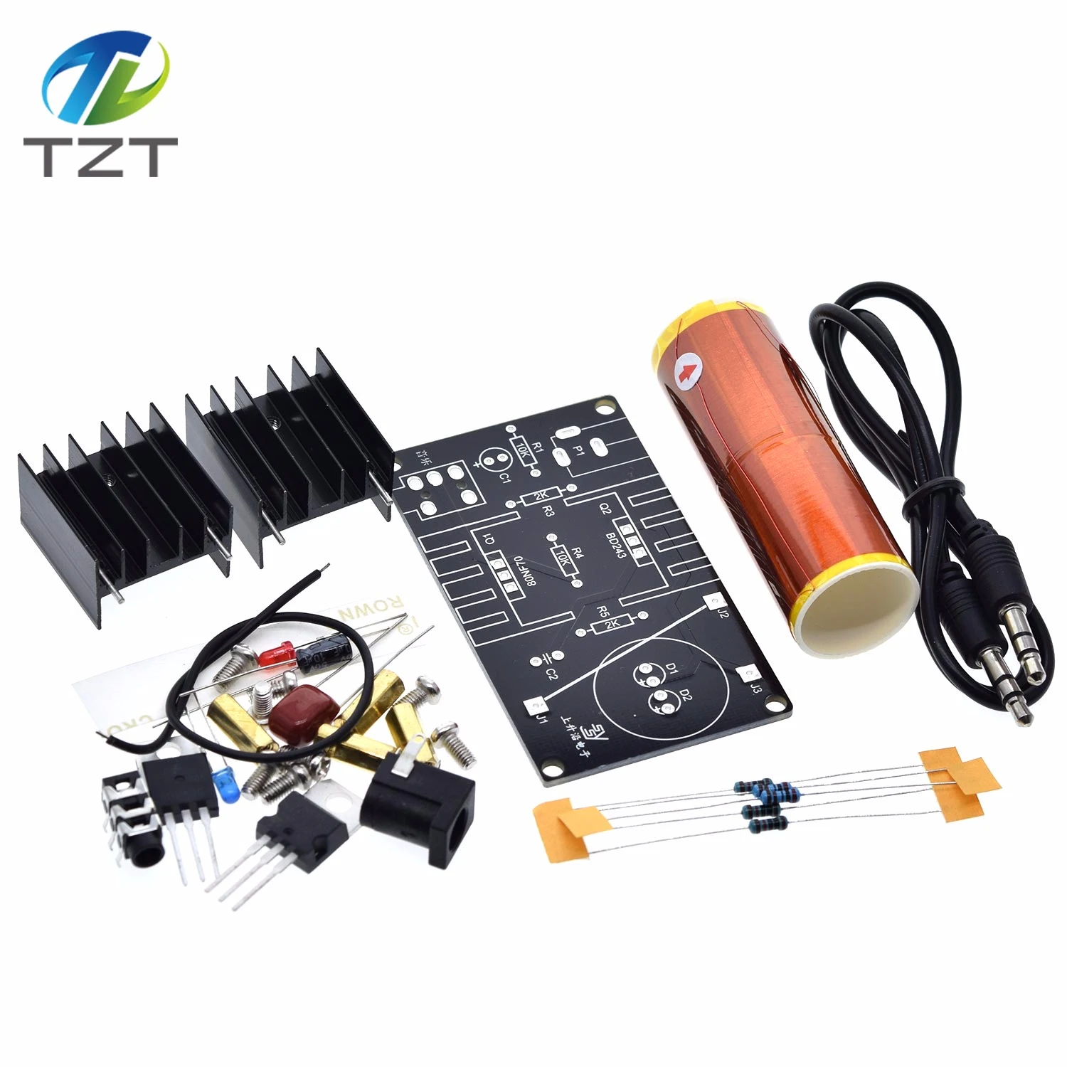 

1 Set Mini Tesla Coil Kit 15W Mini Music Tesla Coil Plasma Speaker Tesla Wireless Transmission DC 15-24V DIY Kits