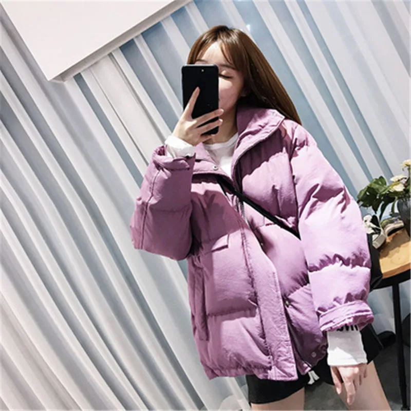 nueva moda tendencia Повседневная Chaqueta de algodón ropa de invierno suelta pan ropa mujer grueso abajo abrigo mujer corto