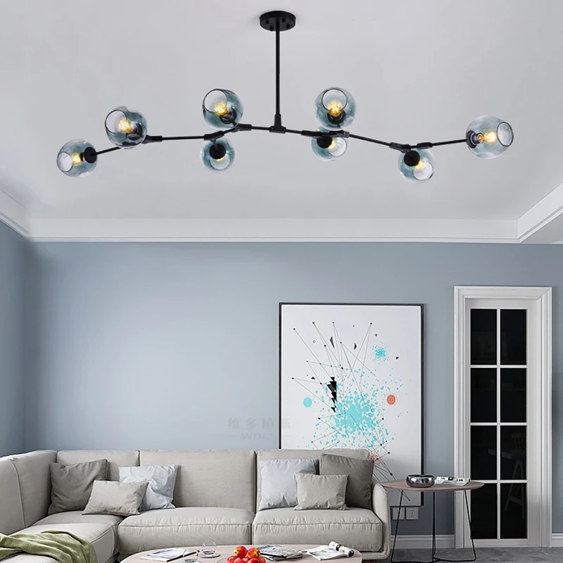 Vintage Loft Industrial Pendant Lights Black Gold Hanglamp Stair Dining Room Glass Shade Luminaire Suspendu Nordic Pendant Lamp 3