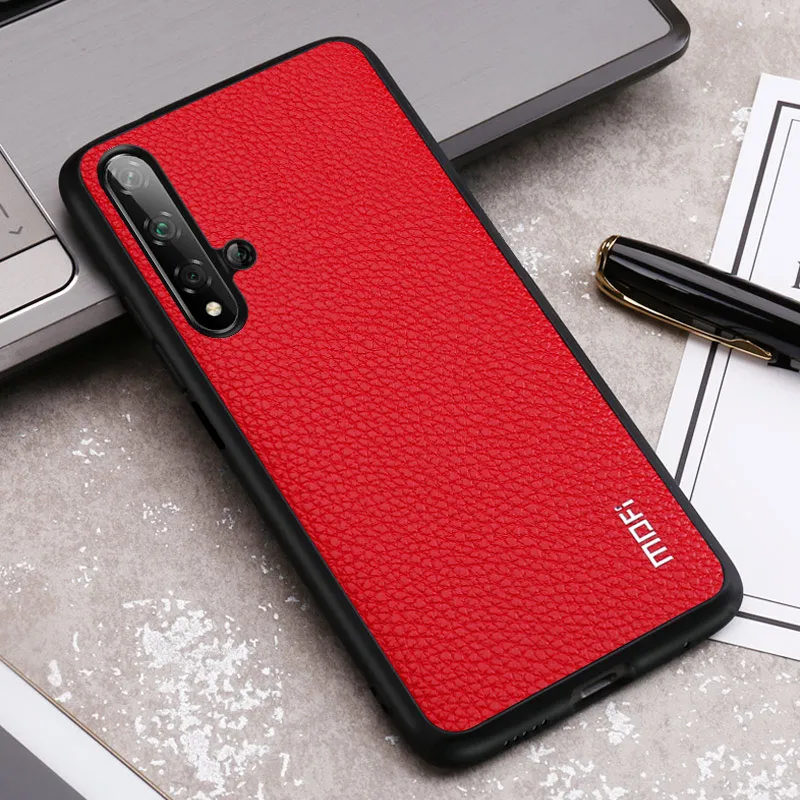 Для huawei Nova 5T чехол Mofi для huawei Nova 5T чехол кожаная задняя крышка Защитная перчатка для Nova5T чехол красный черный синий