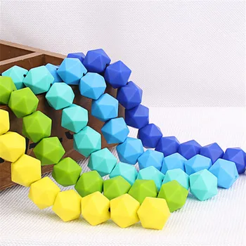

10Pcs/Set 15mm Baby Silicone Octagonal Beads Nursing Teether Chewable DIY Jewelry Pram Toy Kids Nursing Accessories Baby Teether