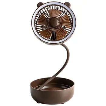 

Folding Storage LED Lamp Portable USB Fan Desktop Dormitory Wall Night Light With Non-slip Soft Feet