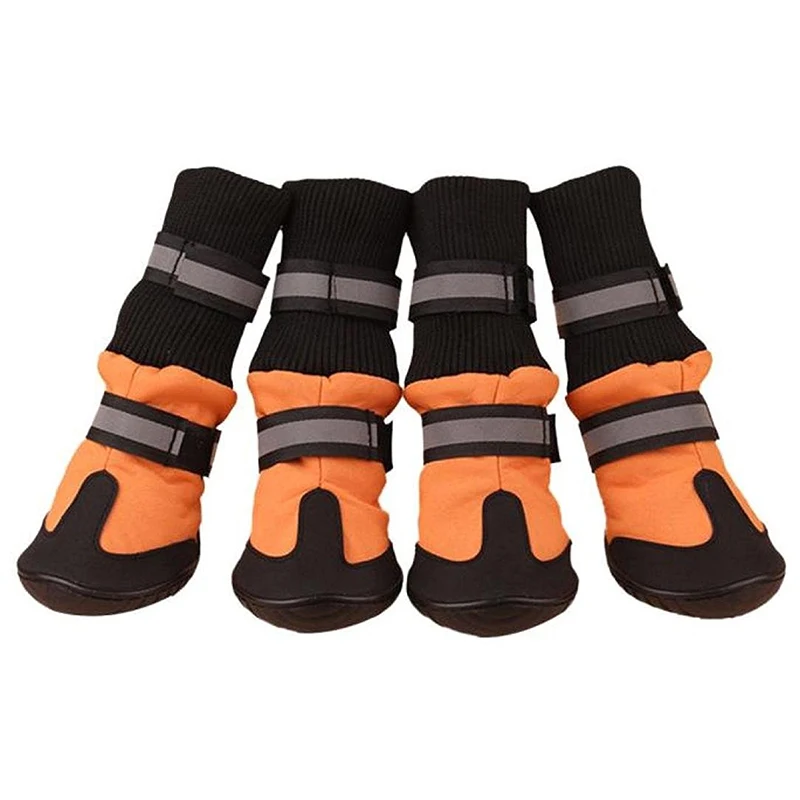 Big Dog Soft Waterproof Boots for Large Dog Shoes-Orange XL
