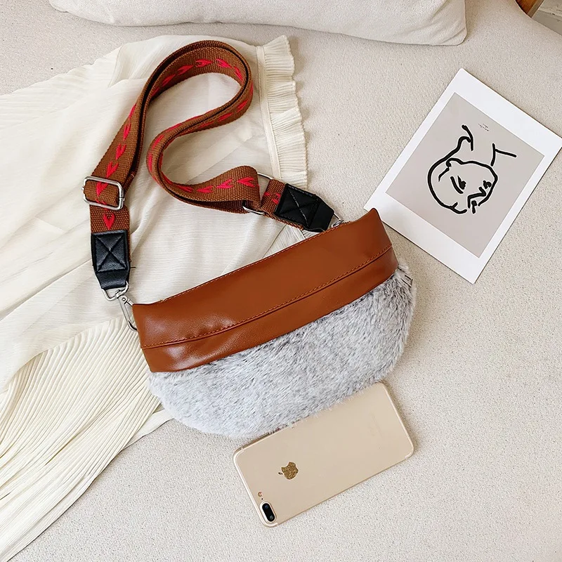 

WOMEN'S Bag 2019 Autumn And Winter Two Season Korean-style Joint Wallet New Style Fashion Pu + Plush Shoulder Chest Pack