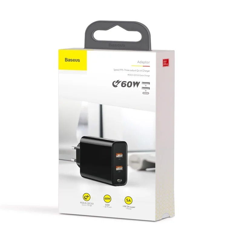 Baseus 60 Вт Быстрая зарядка 4,0 3,0 Мульти USB зарядное устройство для iPhone 11 Pro Max iPad Macbook SCP QC4.0 QC3.0 QC type C PD быстрое зарядное устройство