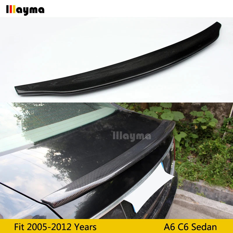 CARACTERE style Carbon fiber rear trunk spoiler For Audi A6 C6 Sedan 2005-2011 year Car Wing (Not fit sline&amps6&amprs6) | Автомобили и