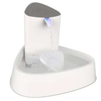 

Pet Electric Waterer LED Lamp Pet Smart Waterer Electric Circulation Mute Four Layers Filtering Waterer for Dog Cat (White, Orig