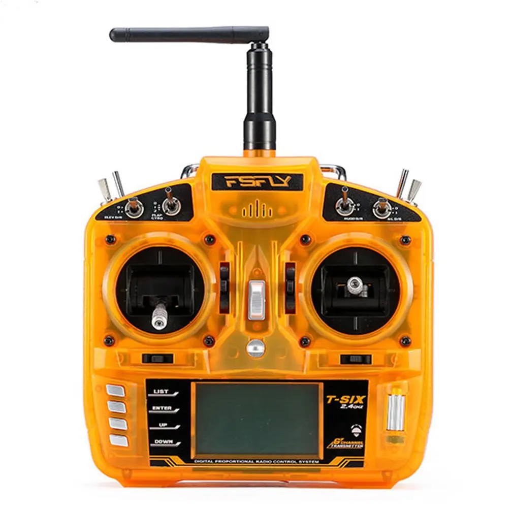 Large Backlit LCD Display T-SIX 2.4GHz 6CH Operation Programmable Transmitter Compatible With AR6100E Receiver DSM2