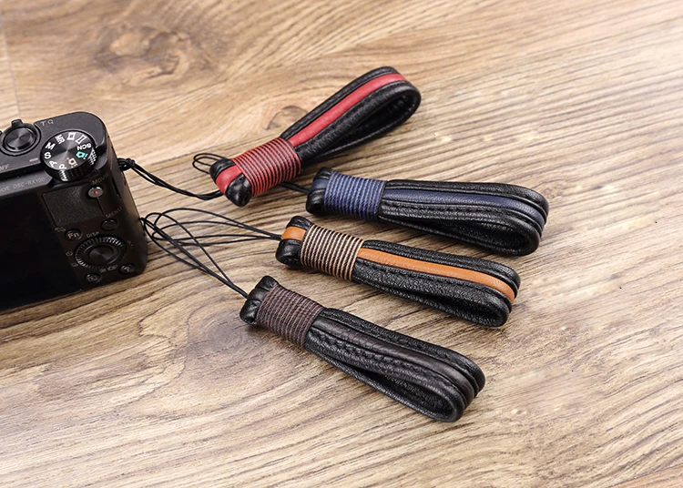 

Handmade Original Genuine Leather MP3 U Disk Mobile Phone Hand Lanyard Camera Finger Straps