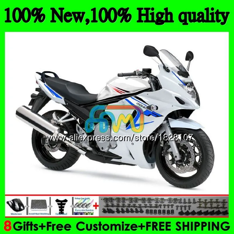 650 глянец Белый комплект для SUZUKI GSXF 650 GSX650F 08 09, 10, 11, 12, 13, 14, 45BS. 27 GSXF650 2008 2009 2010 2011 2012 2013 обтекатель