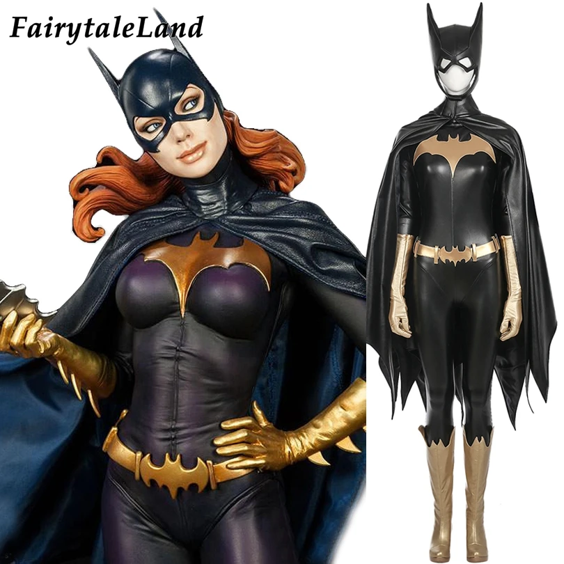 DC мультяшный персонаж Бэтмен Batgirl Косплей Костюм Комбинезон супергероя
