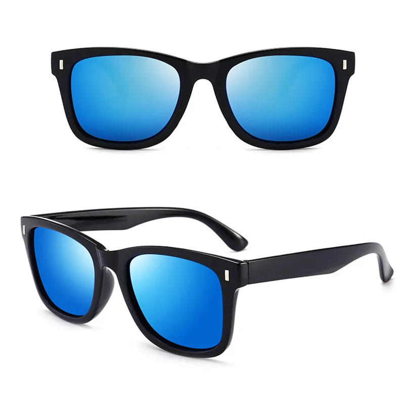 Мужские Модные поляризованные солнцезащитные очки, пластиковая оправа, UV400, зеркальная защита, винтажные очки с вогнуто-выпуклыми линзами, Ретро стиль, для женщин