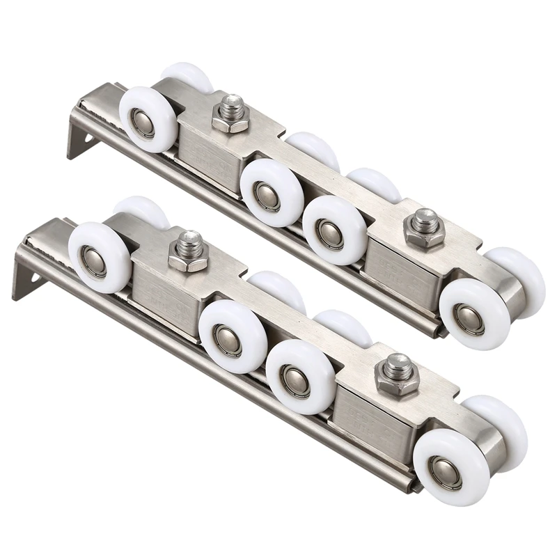 New 304 Stainless Steel Hardware Sliding Doors Pulley Hanging Rail Wheels with Silent Bearing High Load-Bearing Durable Home Har