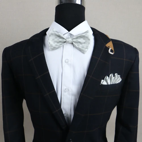 Light gray Bow tie I-Remiel британский стиль мужской галстук-бабочка для формального костюма костюм рубашка аксессуары мужской свадебный жених галстук-бабочка с цветочным узором+ карман набор - Цвет: Light gray Bow tie