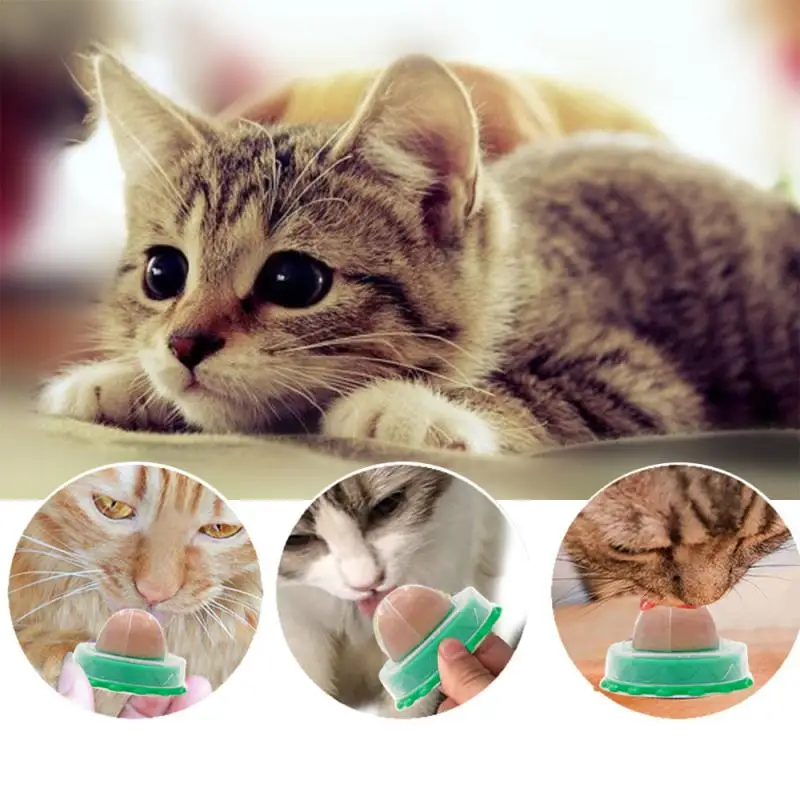 1PC Cat Sugar Ball Cat Snacks Candy Licking Solid Nutrition Cat Treats Energy Ball Toy With Natural Catnip And Sucker For Cats