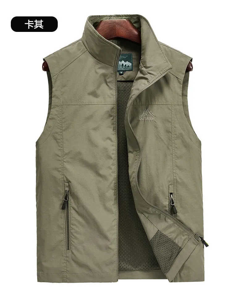 1908# MEN'S Waistcoat Spring Summer Outdoor Sports Casual Quick-Dry Fishing Vest Photography Reporter Vest