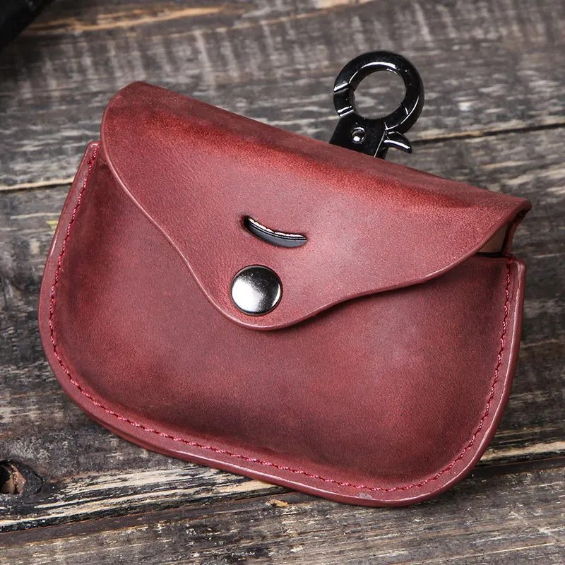 Funshion Lab red leather wireless earphone protective cover case For sony wf 1000xm3 with keychain Headphone cover
