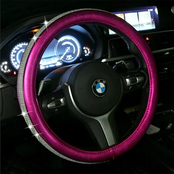 

2020 Blingbling car fashion diamond rhinestone new steering wheel cover goddess fashion sports steering wheel cover handle cover