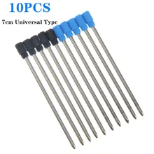 10 шт./ручная Студенческая кристальная Алмазная ручка с металлической шариковой ручкой, стержневая коробка, сердечник, черный синий, длина 7 см