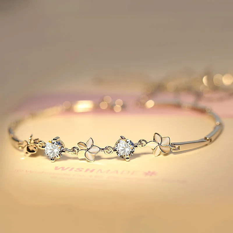 Браслет из стерлингового серебра Baolian с кристаллами Swarovski, серия циркония, Подарочный светильник