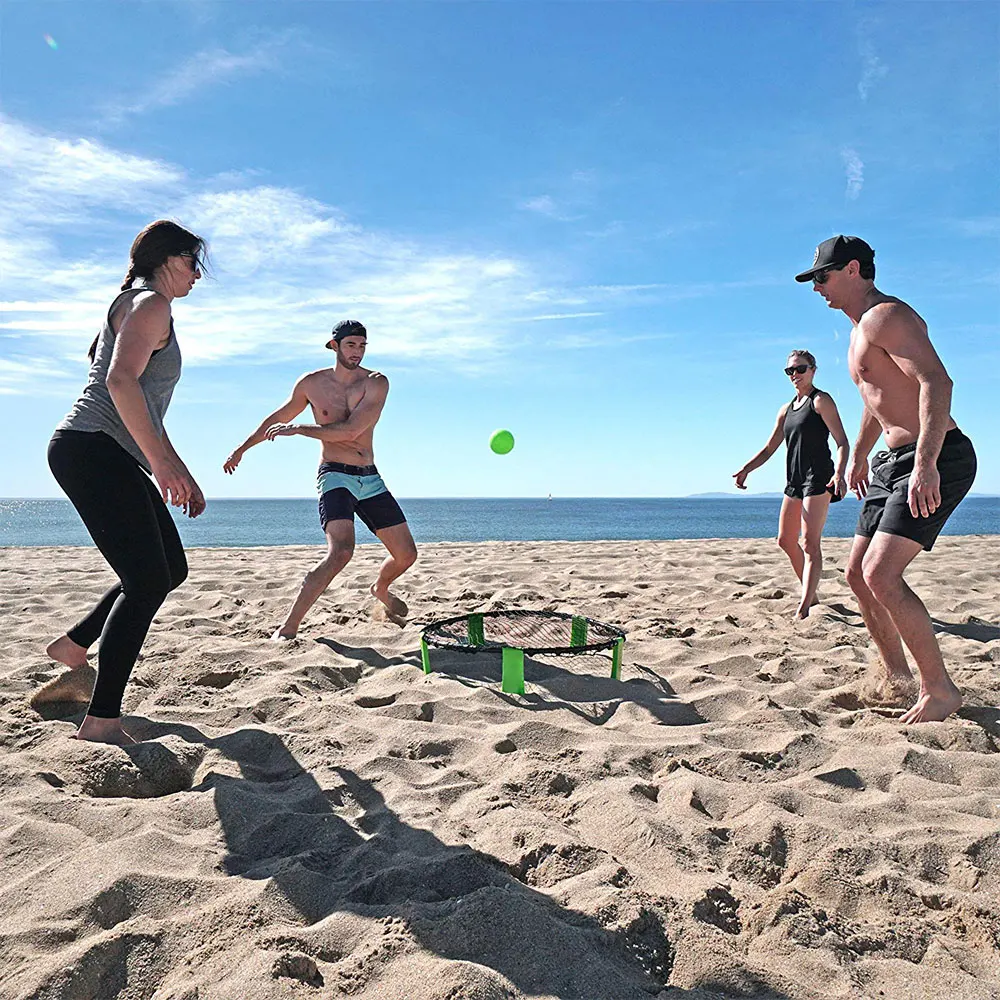 

Beach Spikeball Kit Slammo Game Set Pvc Includes 3 Balls Inflator Pump Trainning Assistance Family Outdoor Sporting Toy Sets