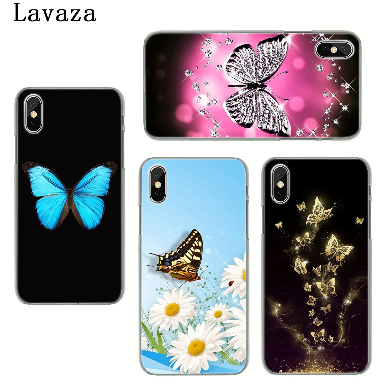 Lavaza красивый жесткий чехол для телефона с бабочкой и цветами для iPhone XR X 11 Pro XS Max 8 7 6S 5 5S SE 4S 4 10
