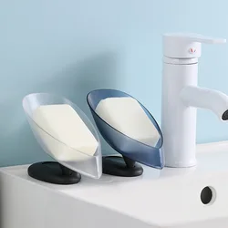 Bathroom Soap Holder Leafshaped Soap Dish Box Non-slip Drain Soap Storage Case Travel Bathroom Accessories Soap Holder Organizer