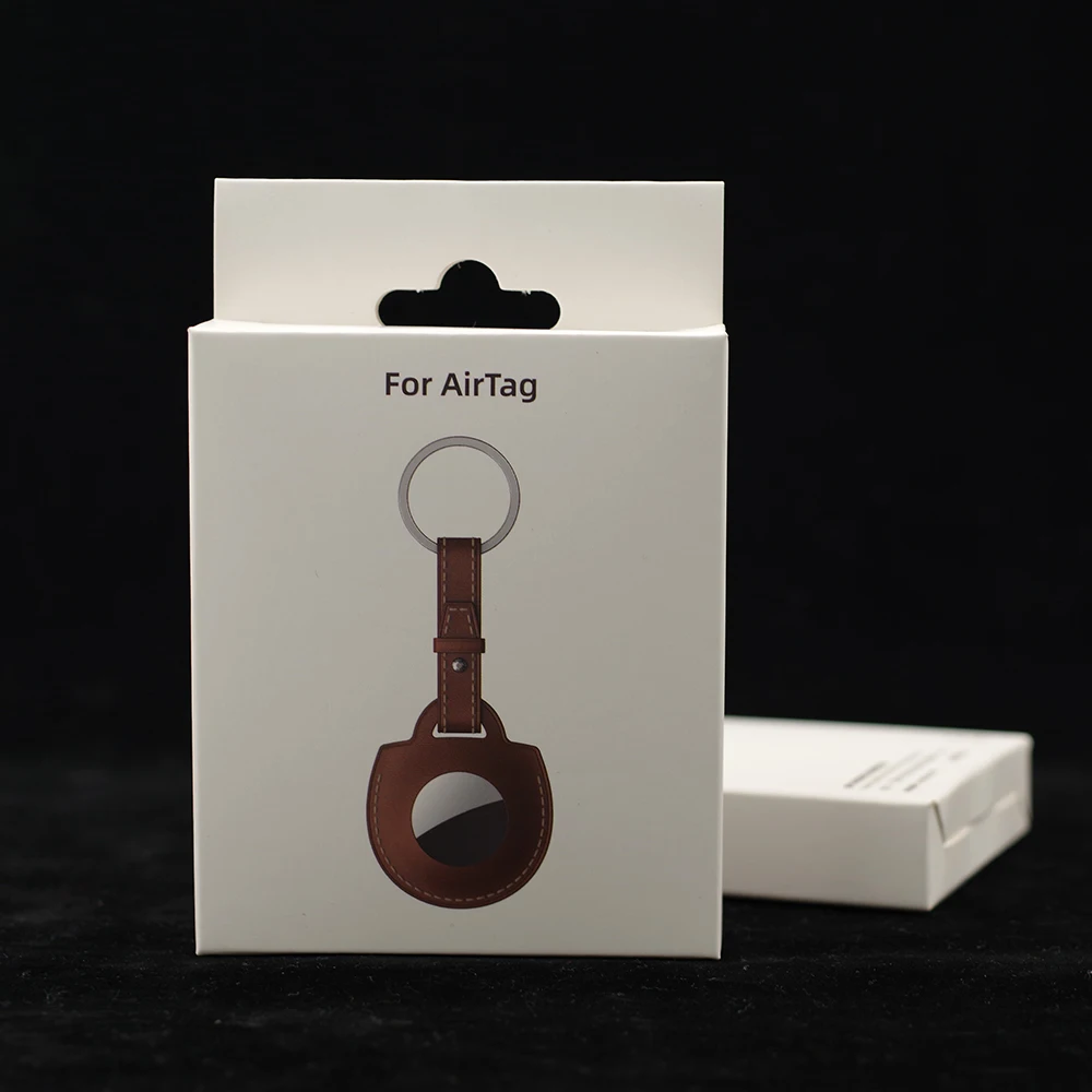 AirTag Case Genuine Leather Key Ring Baseus for Hermes for Apple AirTags Keychain Tracker Device Protect Sleeve Protector Bumper
